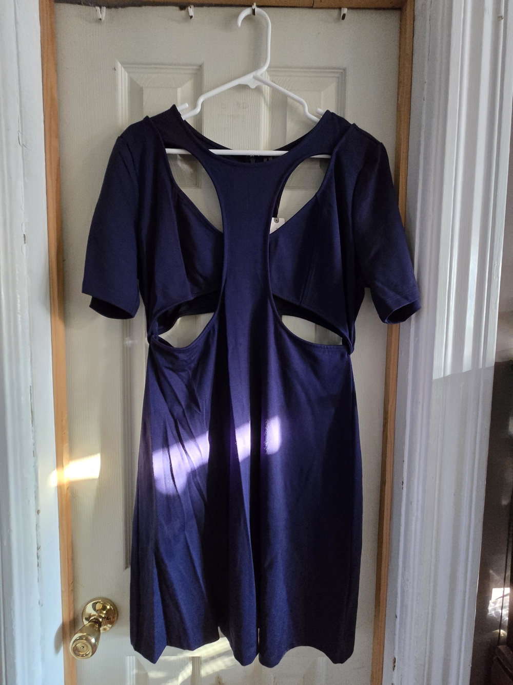Navy Cutout Short Sleeve Dress - Women's Anthropologie